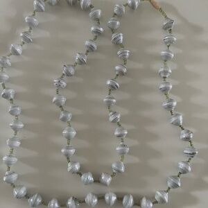 Vintage, beads of life rolled paper necklace, 42”, hand made in Uganda
